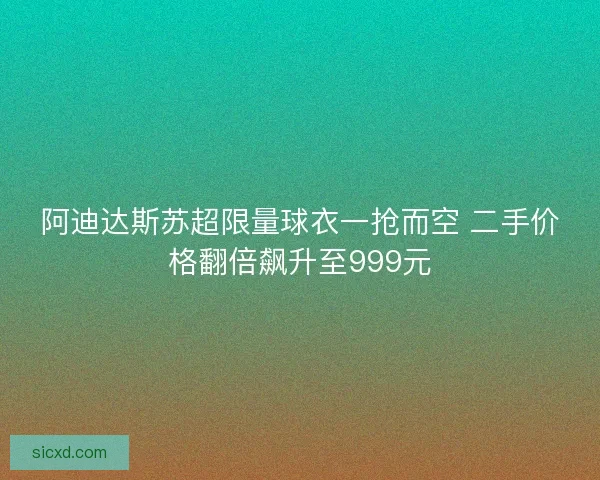 阿迪达斯苏超限量球衣一抢而空 二手价格翻倍飙升至999元
