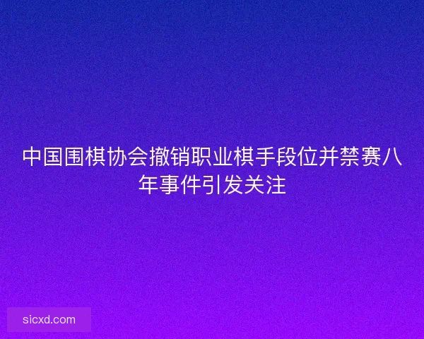 中国围棋协会撤销职业棋手段位并禁赛八年事件引发关注